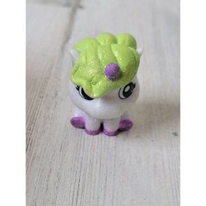 XO glitter unicorn green purple toy figure mythical